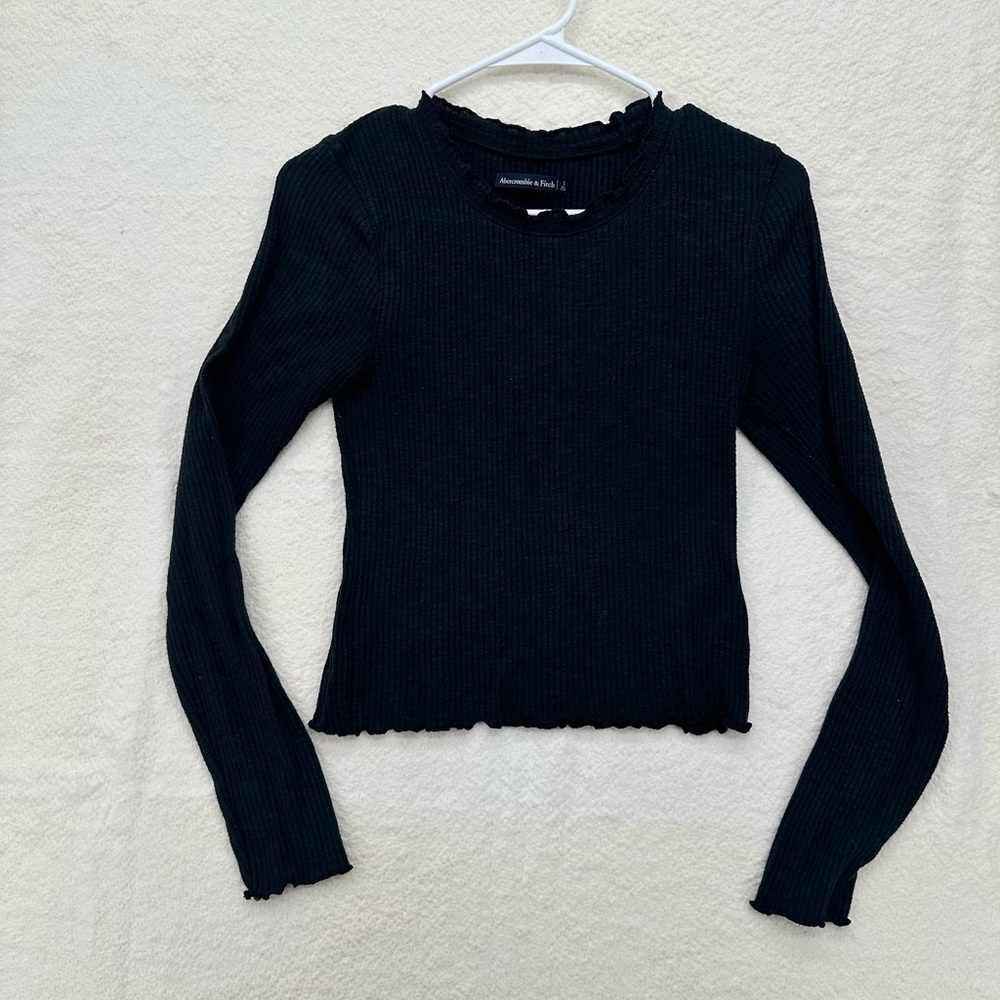 Abercrombie & Fitch Ribbed Knit Long Sleeve Top